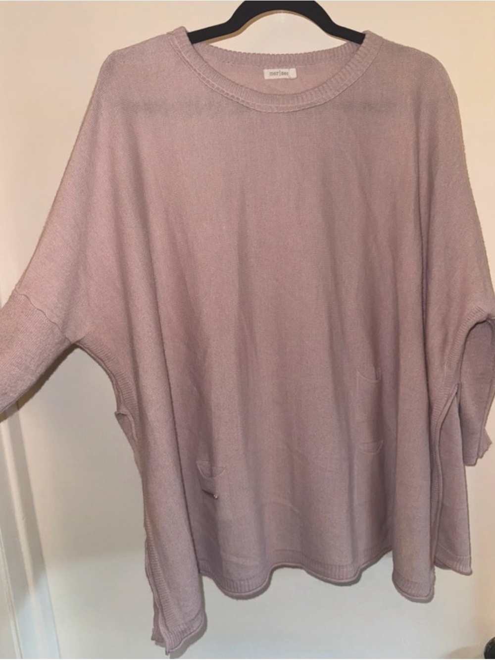 Relaxed Mauve Pink Knit Tunic Sweater - Unbranded